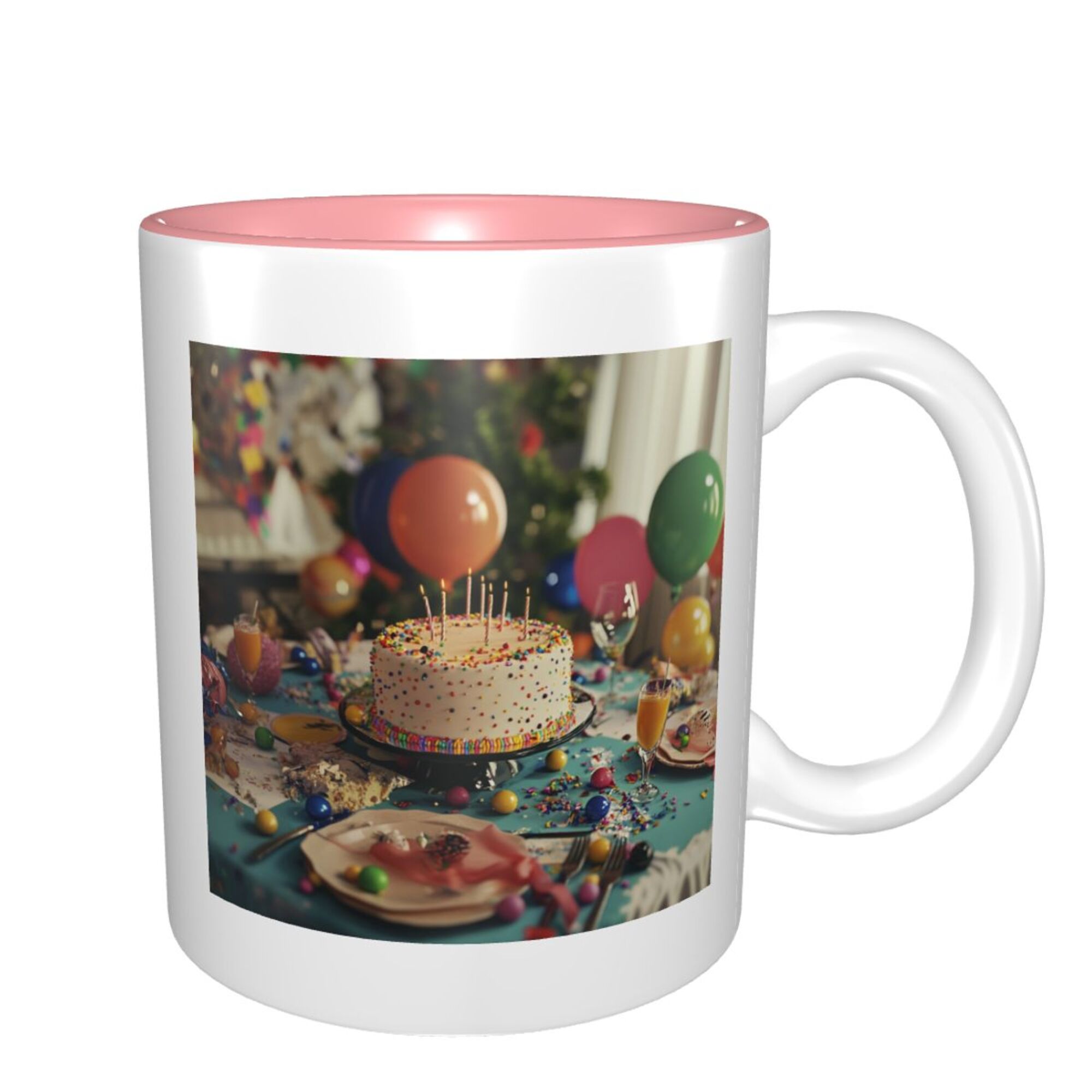 620633232-粉色-效果图2 Birthday Party Themed Ceramic Mug - Image 1