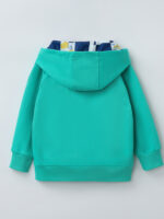 Kids Construction Vehicle Hooded Jacket | Toddler Zip-Up Hoodie | Crane Embroidery Design | Soft Cotton Blend | Casual Outerwear | Sizes 80–120 - Image 2