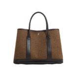Vintage Wool-Blend Tote Bag with Leather Trim | Structured Large Handbag | Elegant Work & Commuter Bag