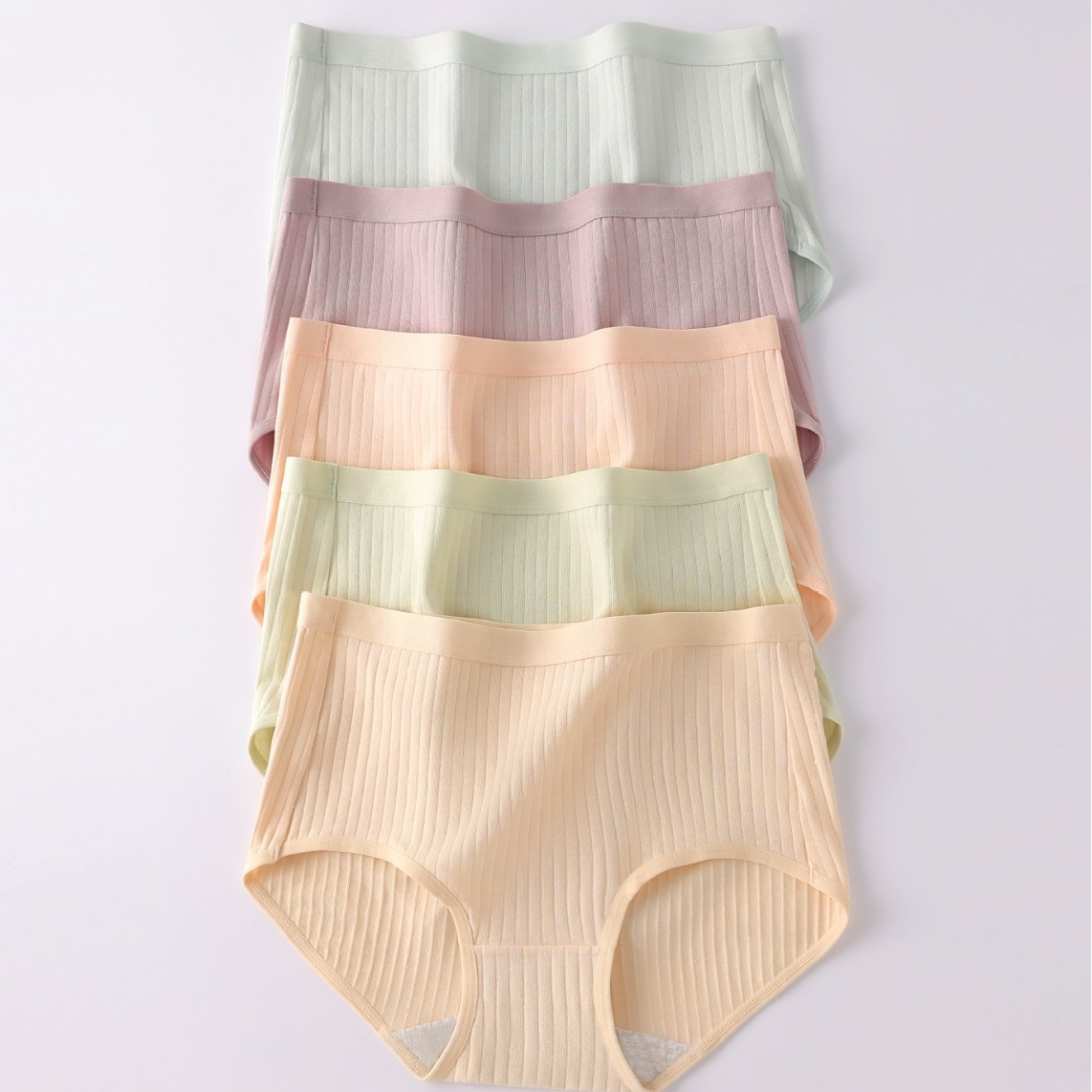 24 Women’s High-Waist Ribbed Cotton Panty Set | Soft Breathable Everyday Underwear - Image 1