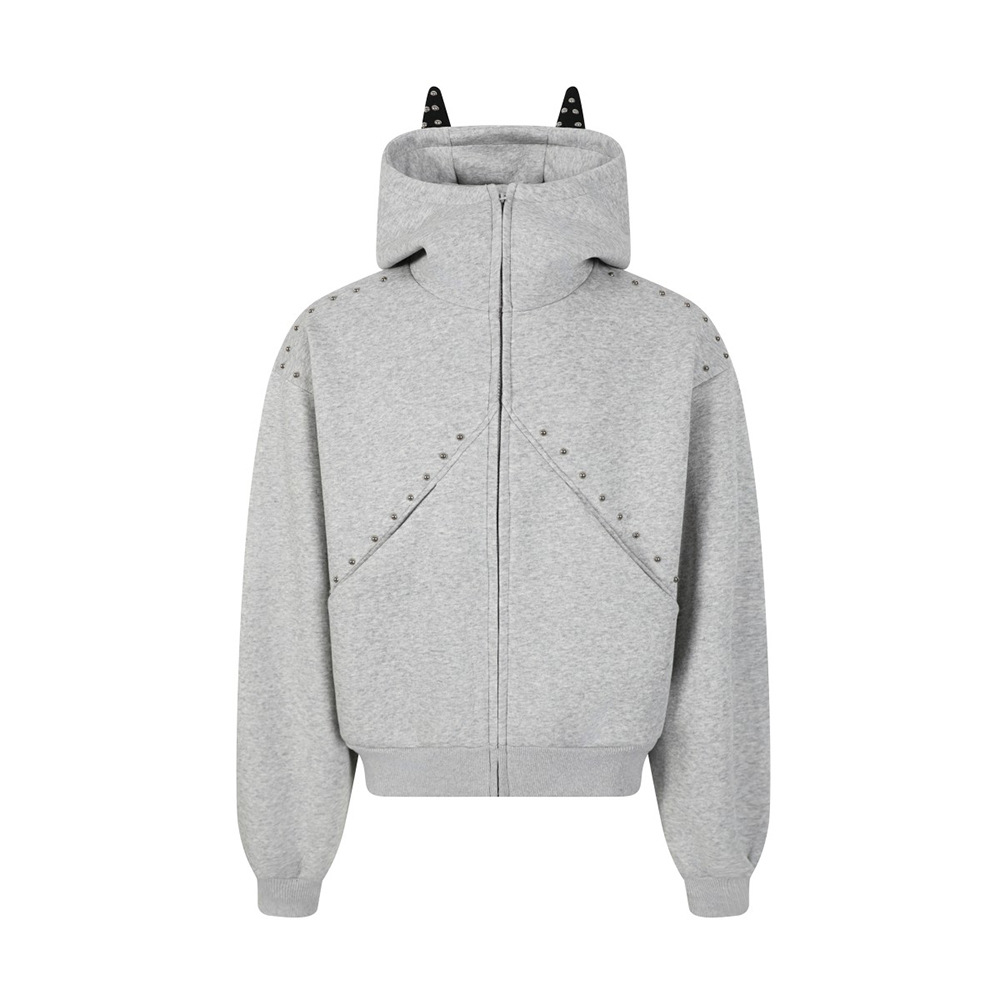 33 Hooded Windproof Jacket with Black Inner Lining | S–XL | Grey / Black - Image 1